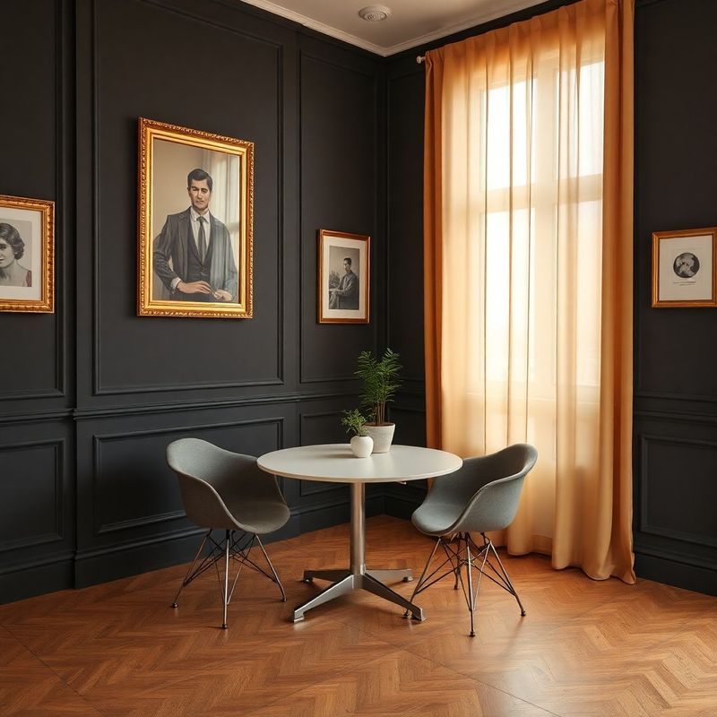 Interior editorial al biroului GrowthPrime din Sibiu, cu pereți cărbune și accente aurii
